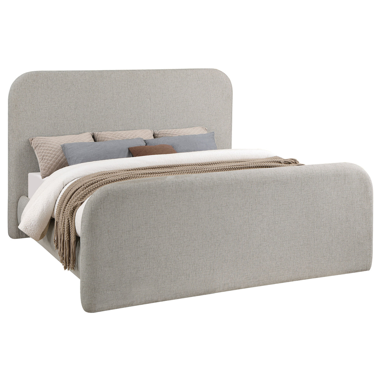 Eastern King Bed  - Wren Upholstered Eastern King Panel Bed Grey