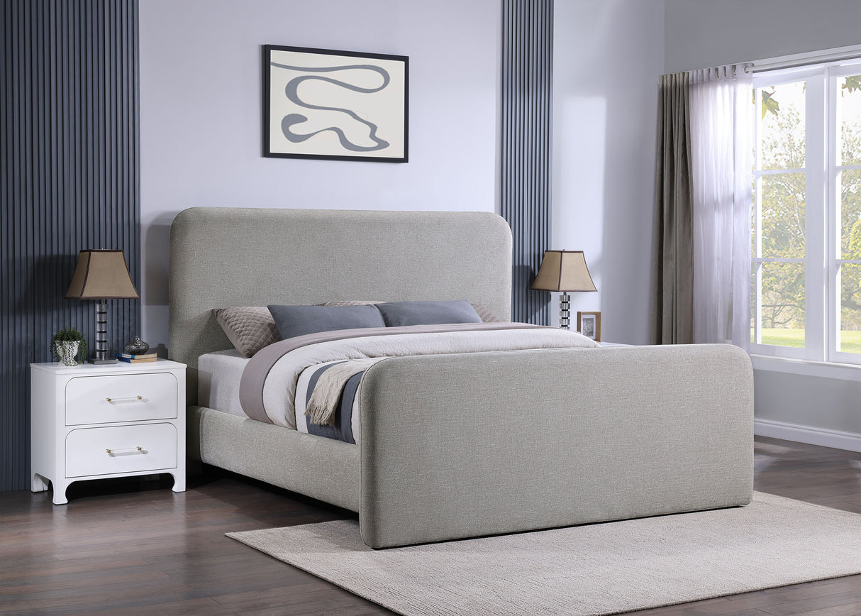 Queen Bed - Wren Upholstered Queen Panel Bed Grey