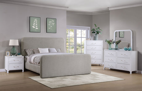Queen Bed - Wren Upholstered Queen Panel Bed Grey