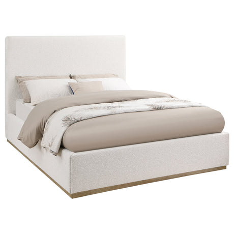 Eastern King Bed  - Knox Upholstered EASTERN KING Panel Bed Cream