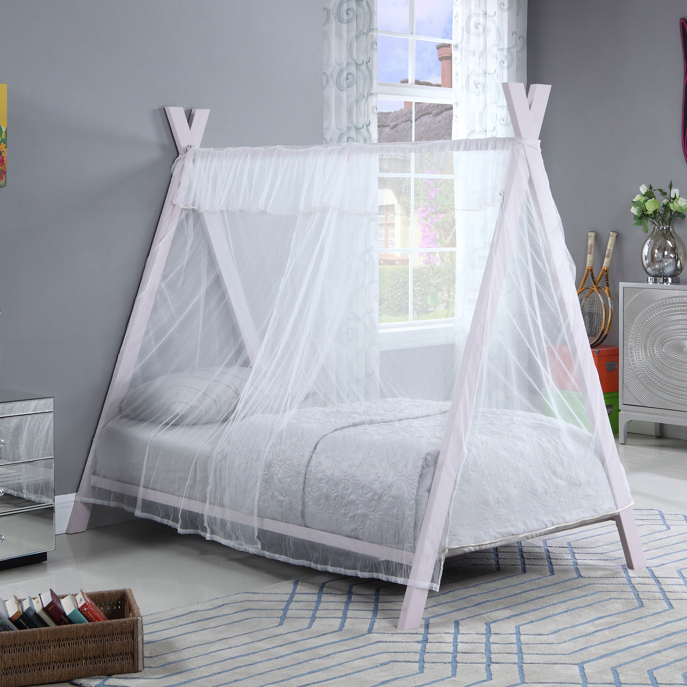 Twin Tent Bed - Fultonville Metal Twin Tent Bed Pink