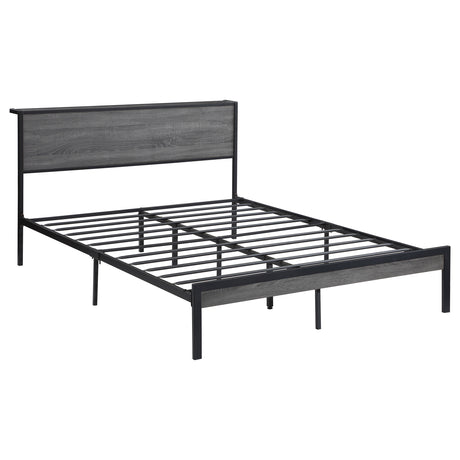 Full Bed - Ricky Metal Full Panel Bed Grey