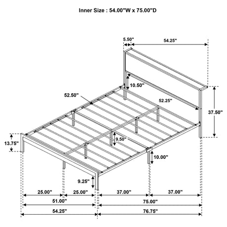 Full Bed - Ricky Metal Full Panel Bed Grey