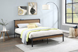 Full Bed - Ricky Metal Full Panel Bed Light Oak