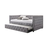 Twin Daybed W/ Trundle - Mockern Tufted Upholstered Daybed with Trundle Grey