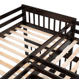Twin-Twin over Full L-Shaped Bunk Bed With 3 Drawers, Portable Desk and Wardrobe, Espresso(OLD SKU:LT100542AAP) - sold by Home Elegance USA