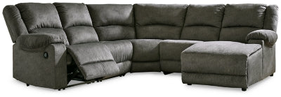 Ashley Flannel Benlocke 30402S10 5-Piece Reclining Sectional with Chaise - Chenille