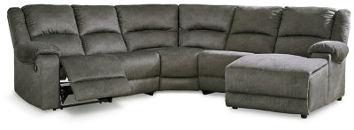 Ashley Flannel Benlocke 30402S16 5-Piece Reclining Sectional with Chaise - Chenille