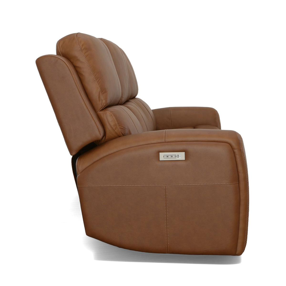 Linden Power Reclining Sofa With Power Headrests & Lumbar - Caramel | Flexsteel