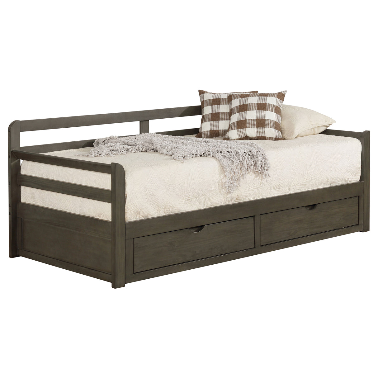 Twin Xl Daybed W/ Extension Trundle - Sorrento 2-drawer Twin XL Daybed with Extension Trundle Grey