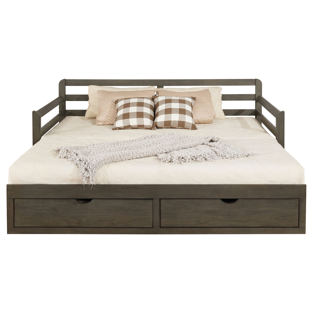 Twin Xl Daybed W/ Extension Trundle - Sorrento 2-drawer Twin XL Daybed with Extension Trundle Grey