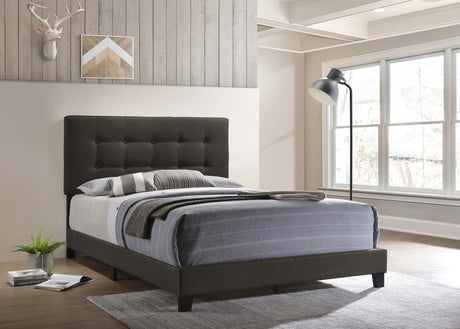 Full Bed - Mapes Upholstered Full Panel Bed Charcoal