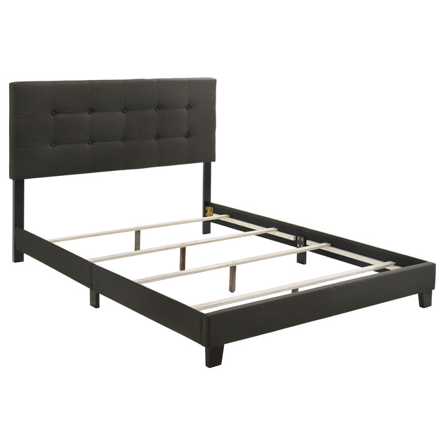 Full Bed - Mapes Upholstered Full Panel Bed Charcoal