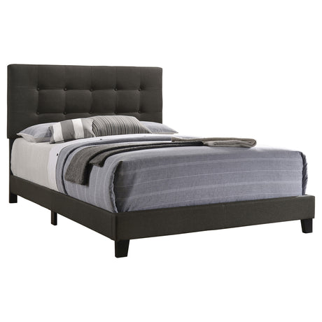 Full Bed - Mapes Upholstered Full Panel Bed Charcoal