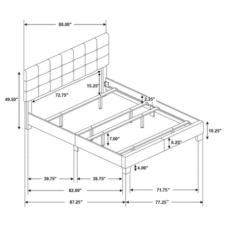 Eastern King Bed - Mapes Upholstered Eastern King Panel Bed Charcoal