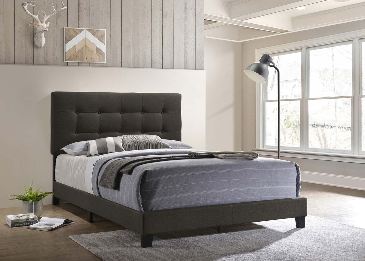 Queen Bed - Mapes Upholstered Queen Panel Bed Charcoal