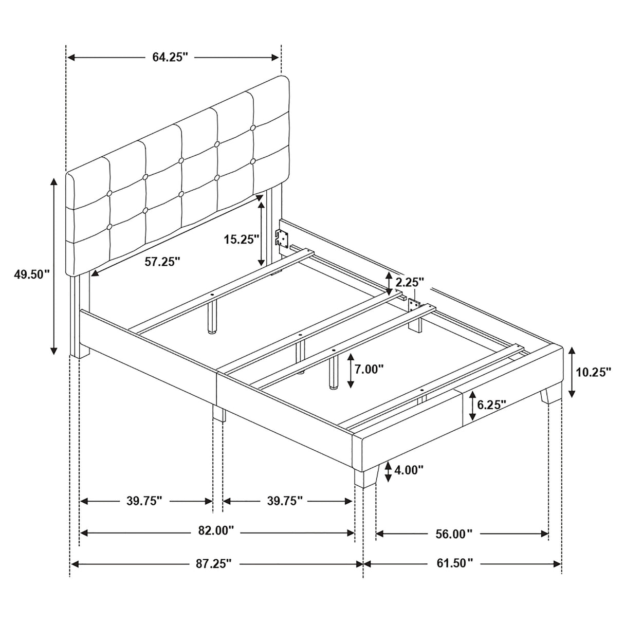 Queen Bed - Mapes Upholstered Queen Panel Bed Charcoal