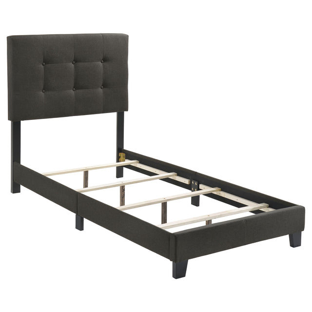 Twin Bed - Mapes Upholstered Twin Panel Bed Charcoal