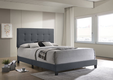 Full Bed - Mapes Upholstered Full Panel Bed Grey