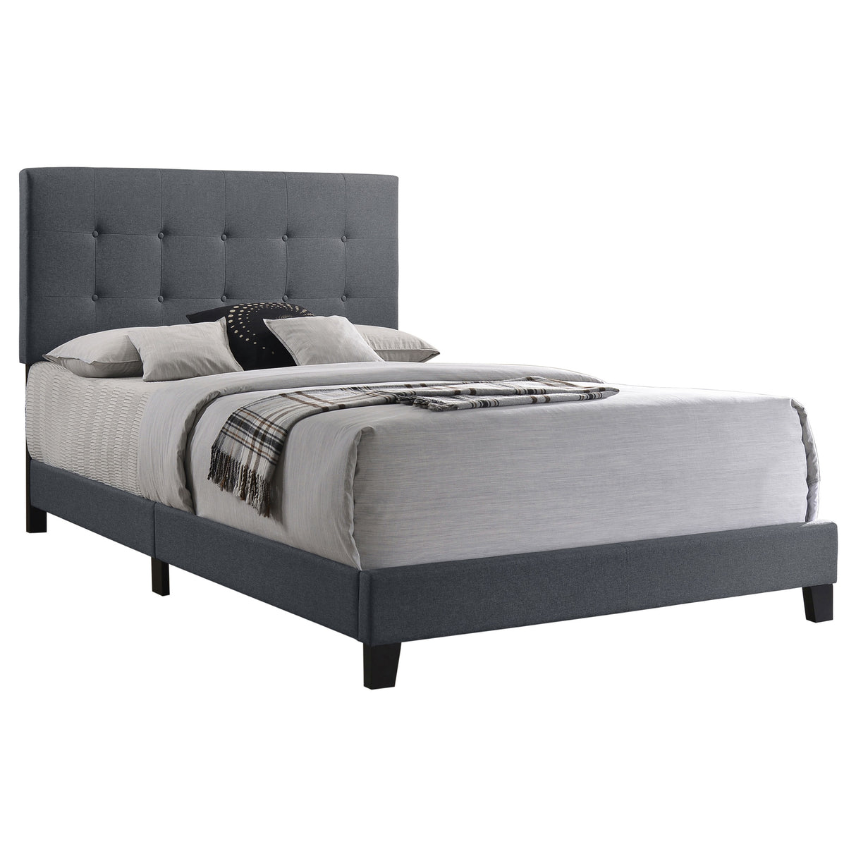 Queen Bed - Mapes Upholstered Queen Panel Bed Grey