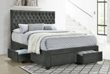 Eastern King Storage Bed - Soledad Upholstered Eastern King Storage Panel Bed Grey