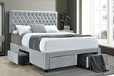 Full Storage Bed - Soledad Upholstered Full Storage Panel Bed Light Grey