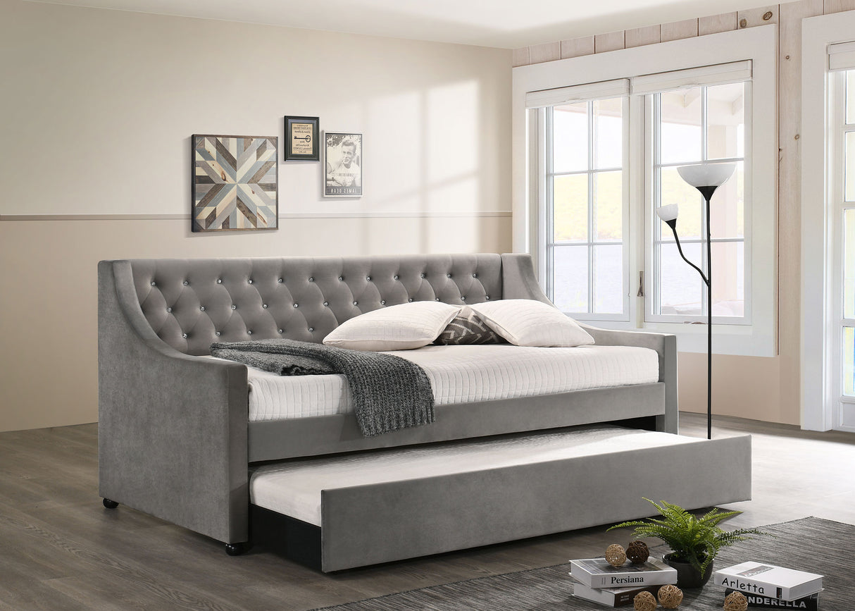 Twin Daybed W/ Trundle - Chatsboro Twin Upholstered Daybed with Trundle Grey