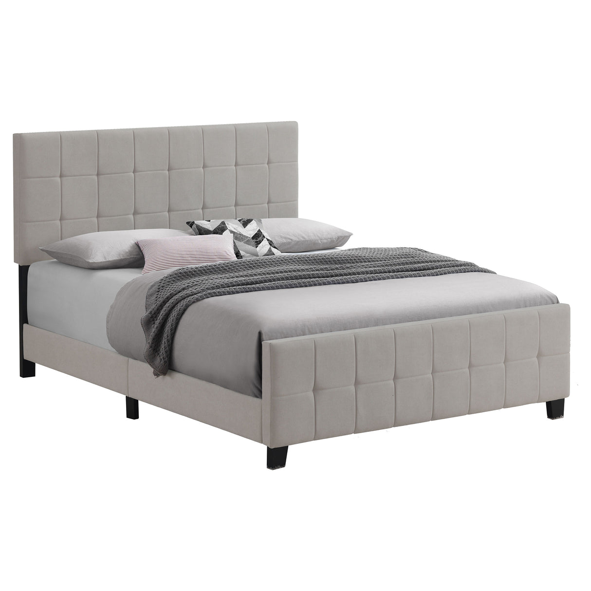 Eastern King Bed - Fairfield Upholstered Eastern King Panel Bed Beige