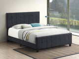 Eastern King Bed - Fairfield Upholstered Eastern King Panel Bed Dark Grey