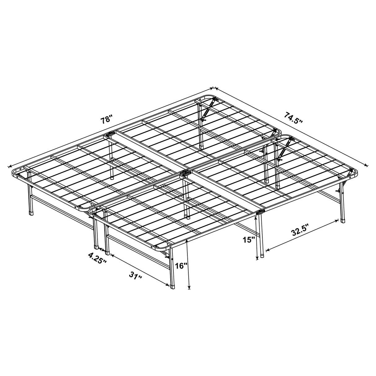 Eastern King Platform - Mabel Eastern King Mattress Support Black