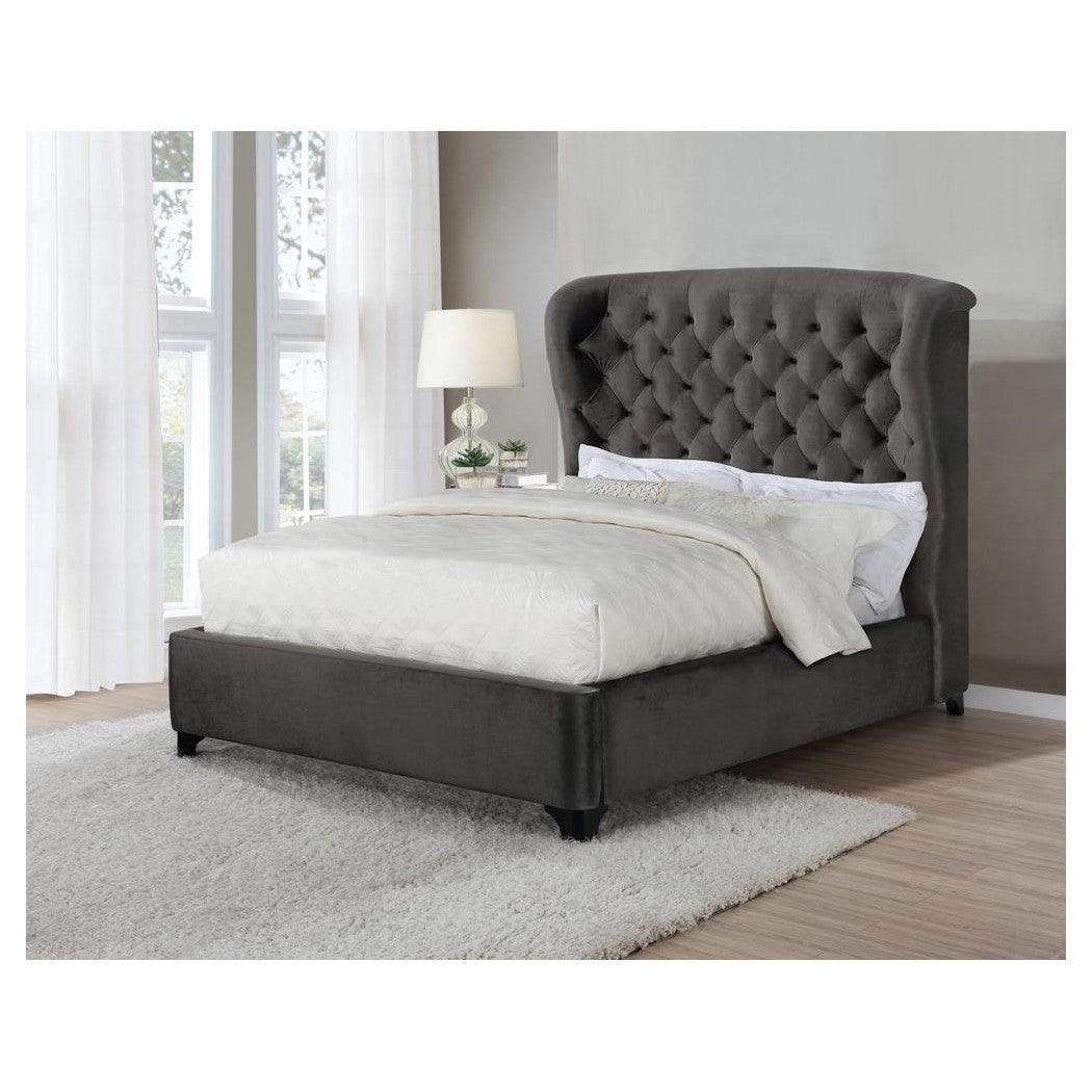 Graydon Eastern King Platform Bed with Demi Wing Chocolate - Home Elegance USA
