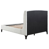 Eastern King Bed  - Mosby Upholstered Eastern King Wingback Bed Snow