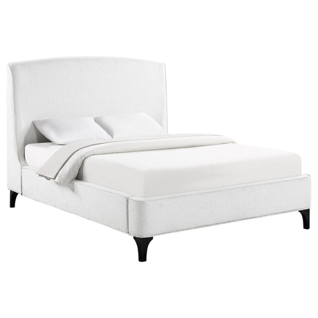 Queen Bed - Mosby Upholstered Queen Wingback Bed Snow