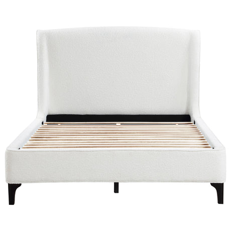 Queen Bed - Mosby Upholstered Queen Wingback Bed Snow