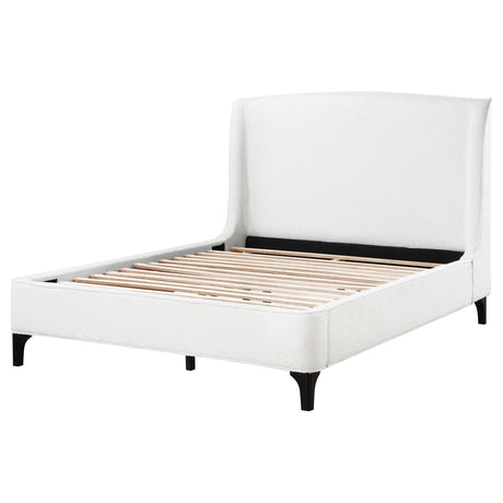 Queen Bed - Mosby Upholstered Queen Wingback Bed Snow