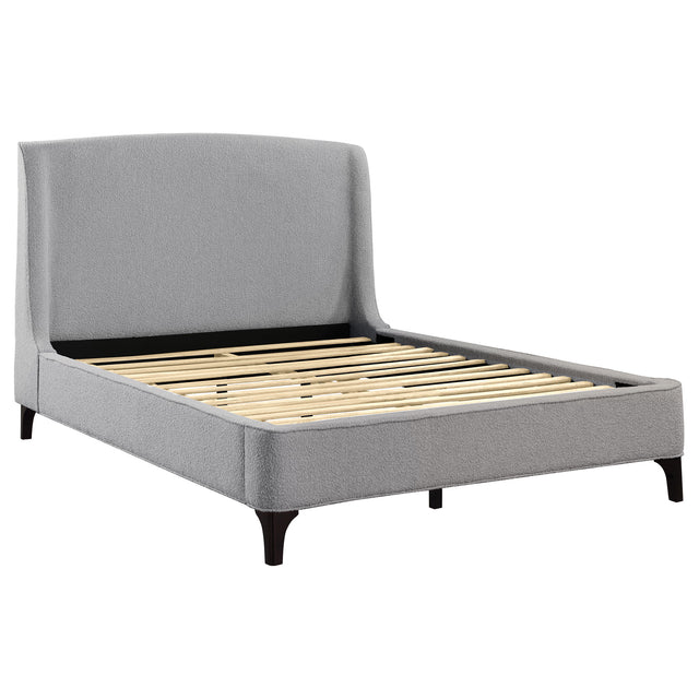 Eastern King Bed  - Mosby Upholstered Eastern King Wingback Bed Grey