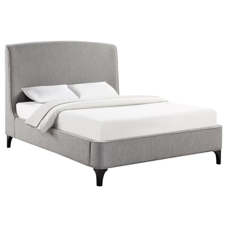 Eastern King Bed  - Mosby Upholstered Eastern King Wingback Bed Grey