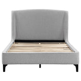 Eastern King Bed  - Mosby Upholstered Eastern King Wingback Bed Grey