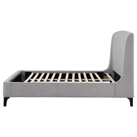 Eastern King Bed  - Mosby Upholstered Eastern King Wingback Bed Grey