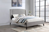 Queen Bed - Mosby Upholstered Queen Wingback Bed Grey