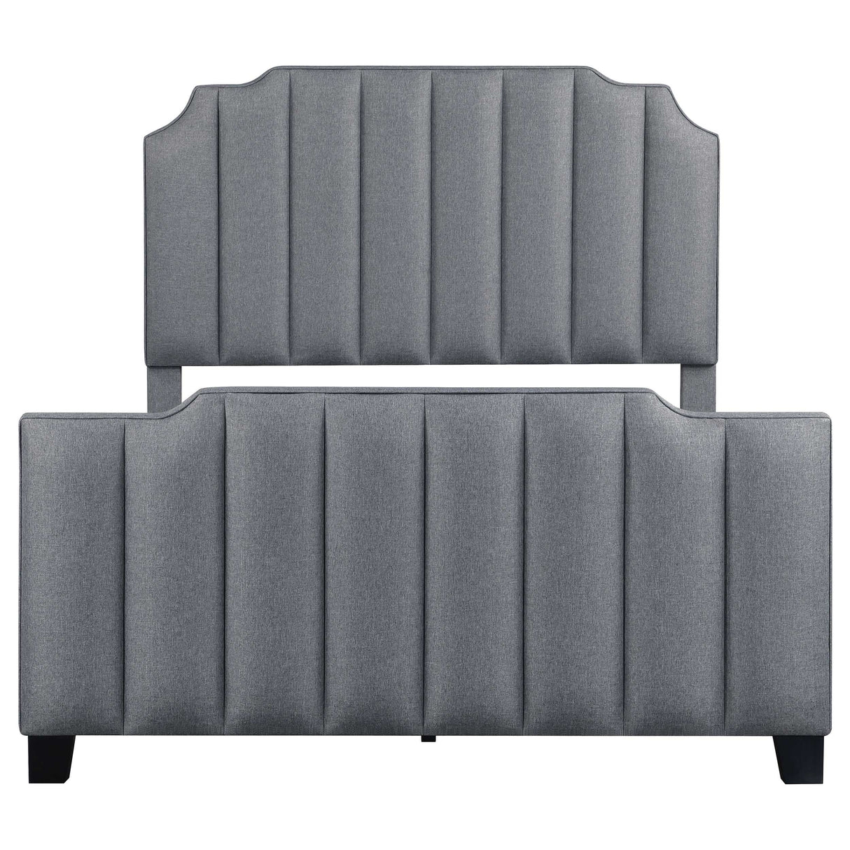 Eastern King Bed - Fiona Upholstered Eastern King Panel Bed Light Grey