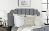 Queen Bed - Fiona Upholstered Queen Panel Bed Light Grey