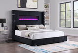 Tisdall 67-Inch Upholstered Queen Fireplace Bed Black - Coaster - 1