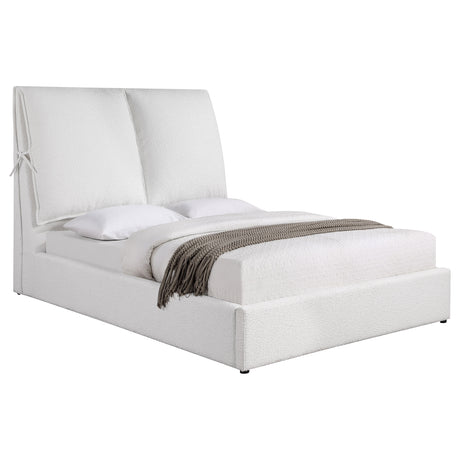 Eastern King Bed  - Gwendoline Upholstered Eastern King Panel Bed White