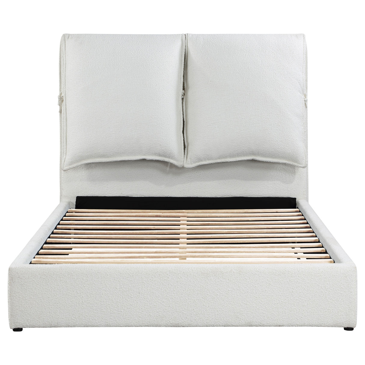 Eastern King Bed  - Gwendoline Upholstered Eastern King Panel Bed White