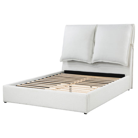 Eastern King Bed  - Gwendoline Upholstered Eastern King Panel Bed White