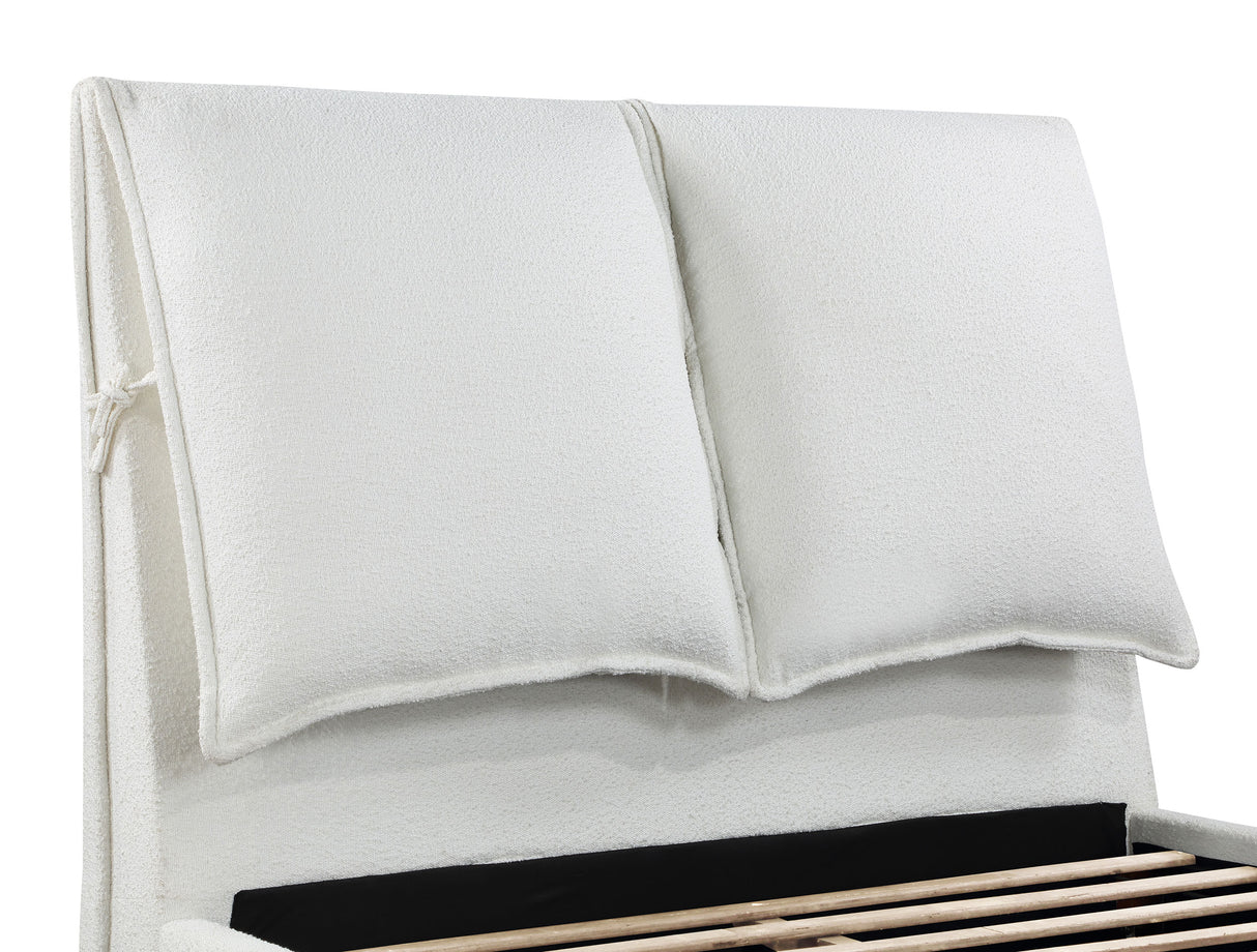 Eastern King Bed  - Gwendoline Upholstered Eastern King Panel Bed White