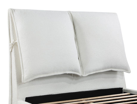 Eastern King Bed  - Gwendoline Upholstered Eastern King Panel Bed White