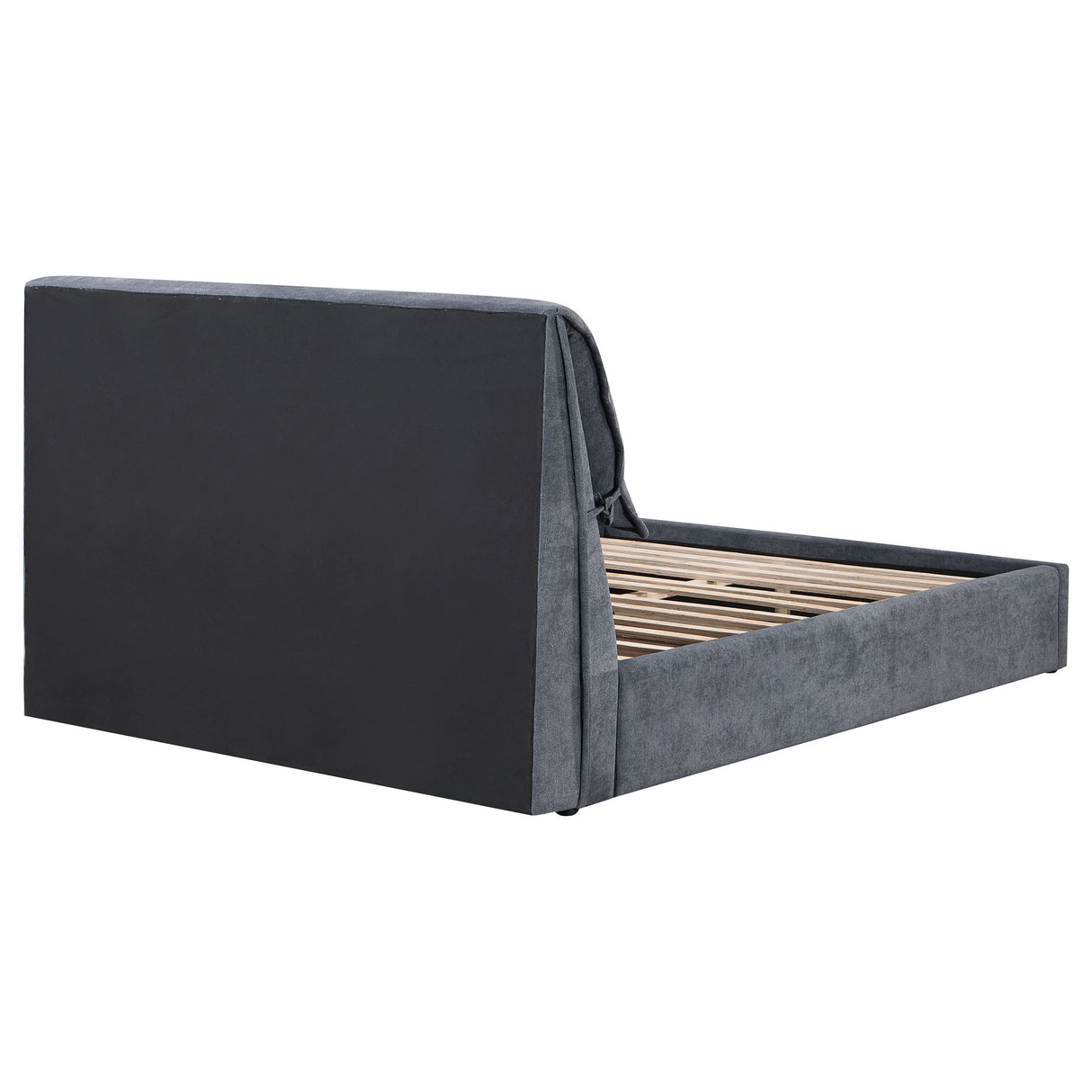 Eastern King Bed  - Laurel Upholstered Eastern King Panel Bed Dark Grey