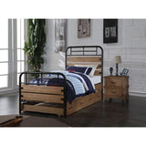 Adams Twin Bed 30610T Antique Oak & Black Finish | Acme - 30610T - Home Elegance USA - 1